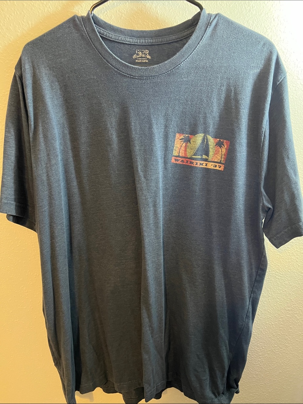 Izod Navy Short-Sleeve Tee with Sunset Sail Graphic